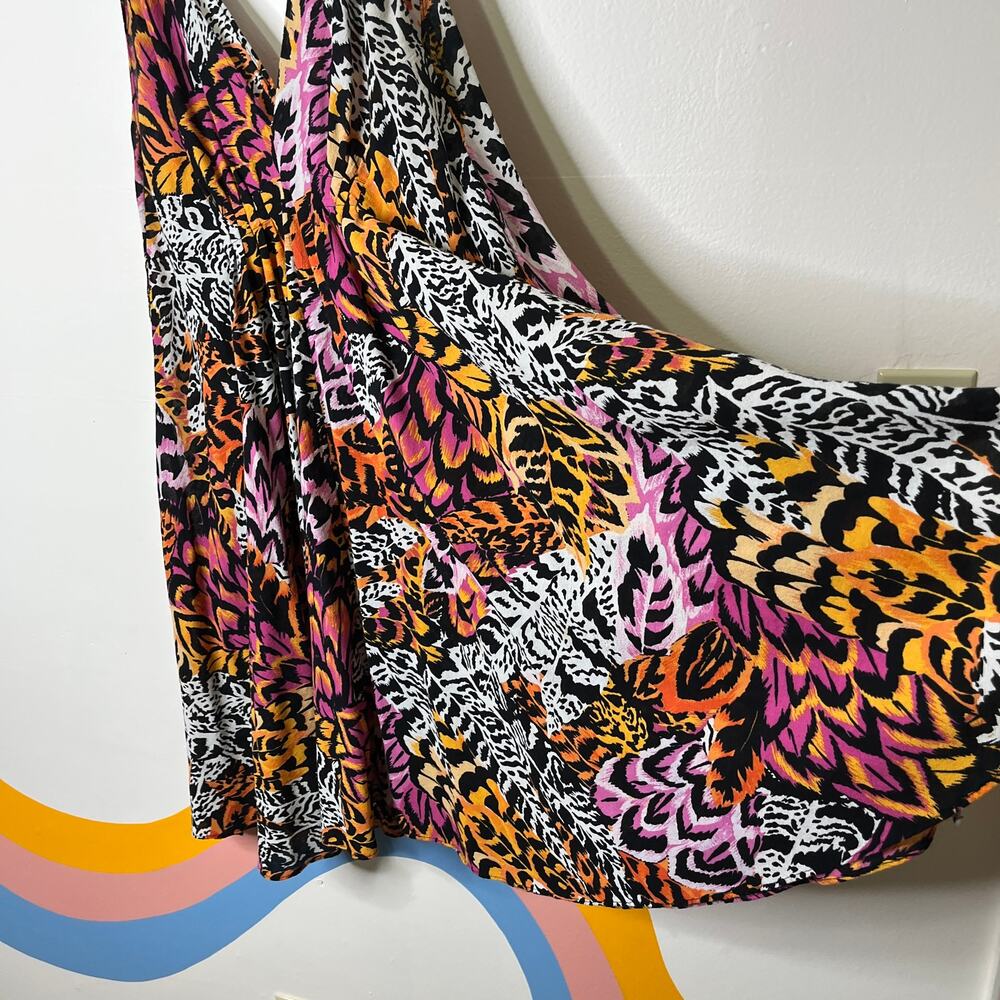 & Other Stories Multicolor Animal Print Mini Dress‎ 0 Sleeveless V-Neck Boho - Picture 6 of 8
